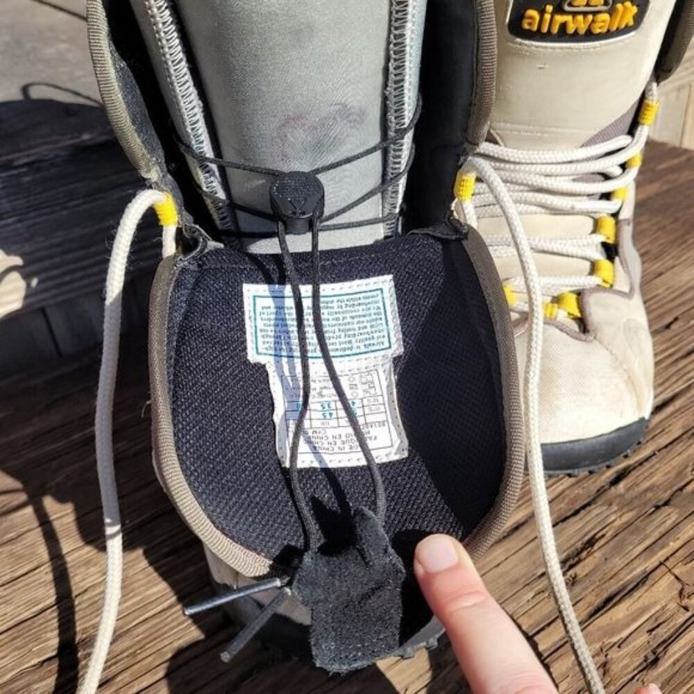 Vintage 90s Airwalk Womens Size 5/Youth 3 Gray Yellow Snowboard Boots Lace Up - Picture 11 of 12